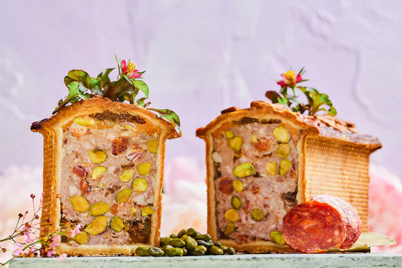 Poultry, Foie Gras & Pistachio Pate en Croute