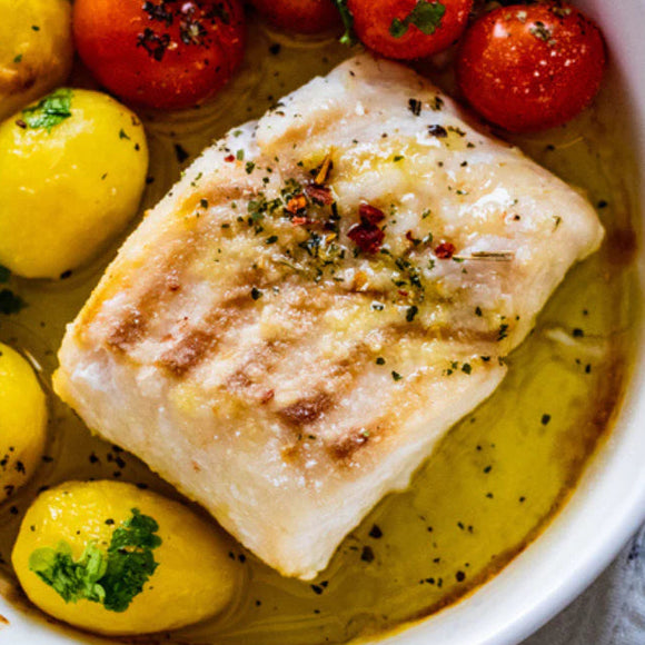 Steamed Wild Icelandic Cod Fish Filet