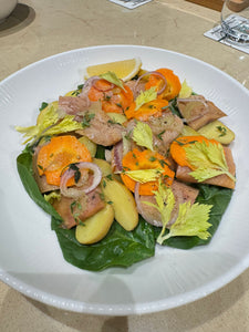 Smoked Marinated French Herrings with Warm Baby Potatoes & Baby Spinach