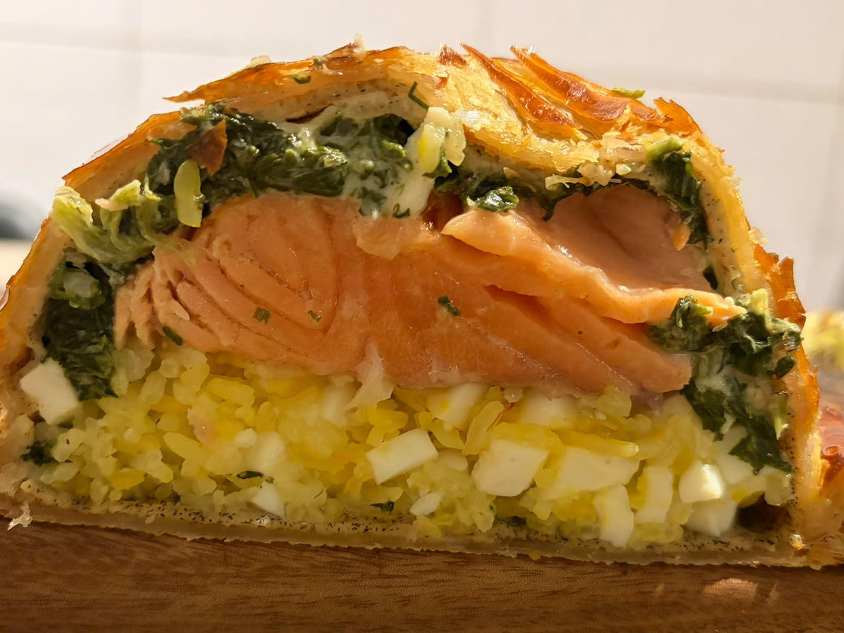 Whole Salmon 'Coulibiac' , Champagne Sauce