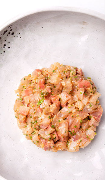 Yellowtail Kingfish ''Tartare'' with Olive Oil, Lemon & Mixed Green Salad