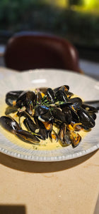 Steamed Brittany Bouchot Mussels with French Fries