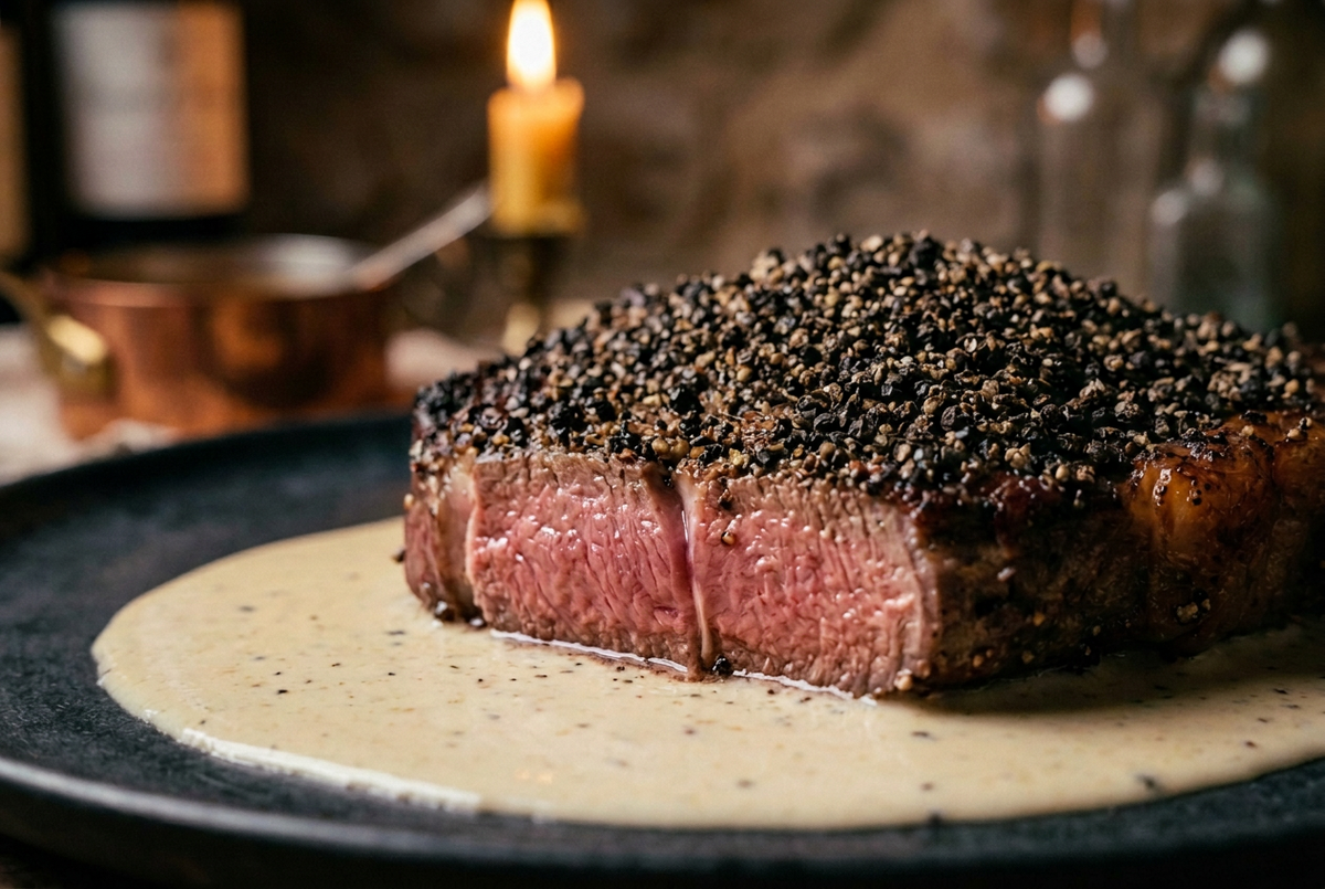 Roasted ''Stockyard'' Angus Ribeye ''Peppercrusted''