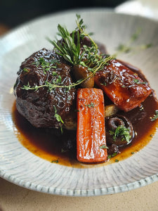 Braised Beef Cheeks with Red Wine Sauce & Mash Potatoes