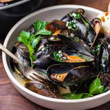 Steamed Brittany Bouchot Mussels with French Fries