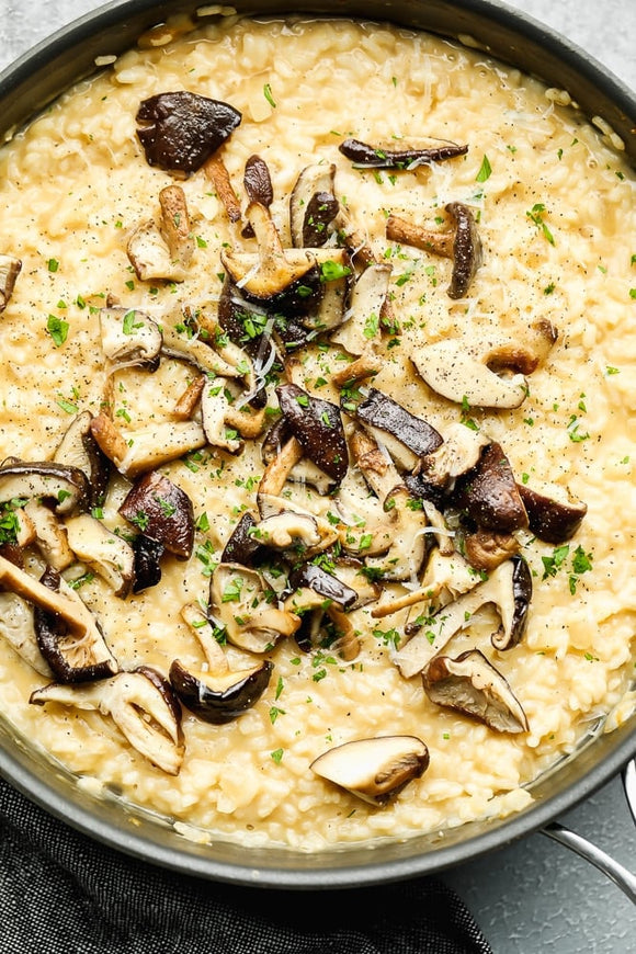Mixed Mushroom Risotto with Aged Parmesan Cheese