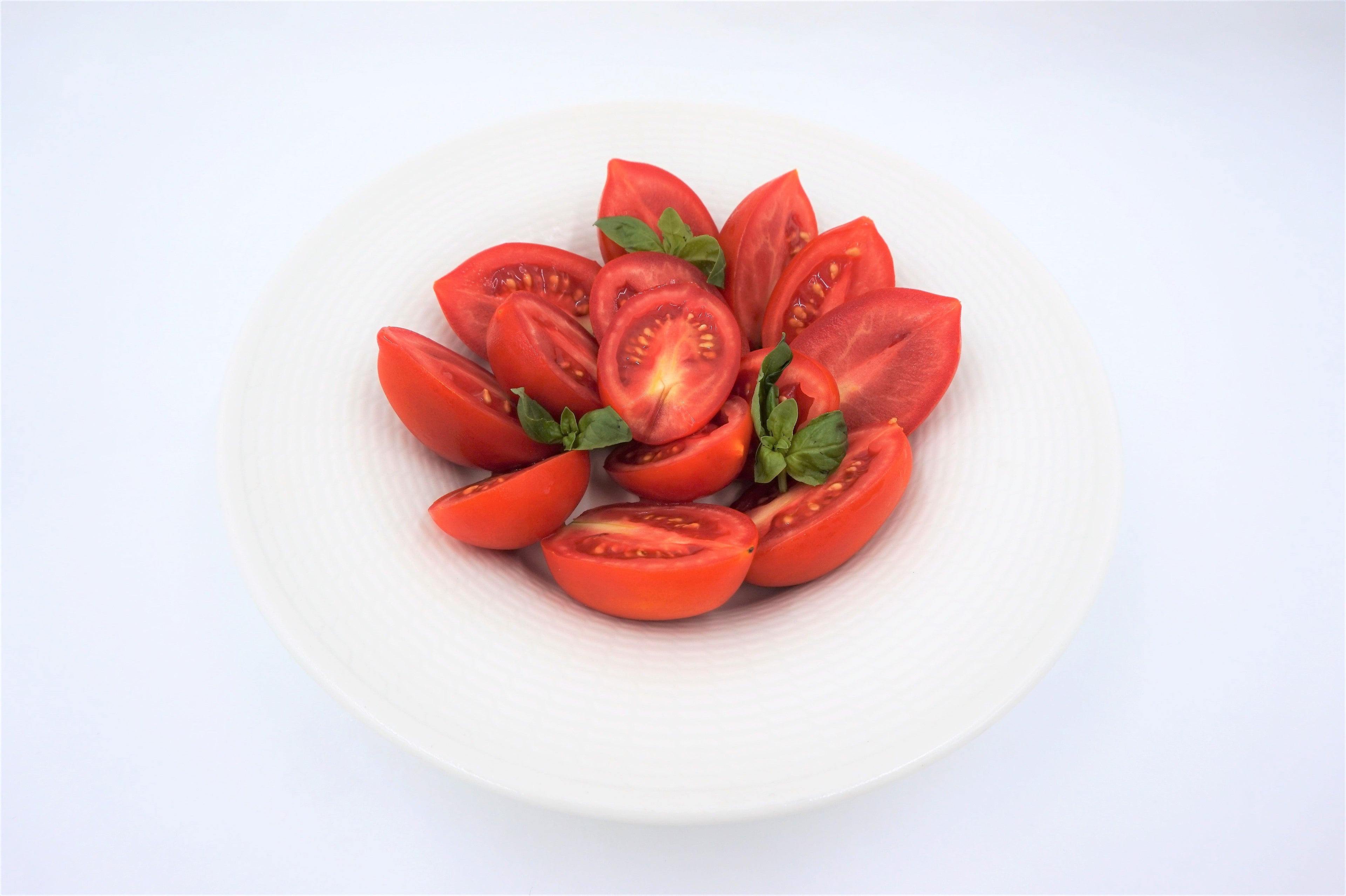 Japanese Tomatoes Salad with Olive Oil, Sherry Vinegar & Fresh Herbs