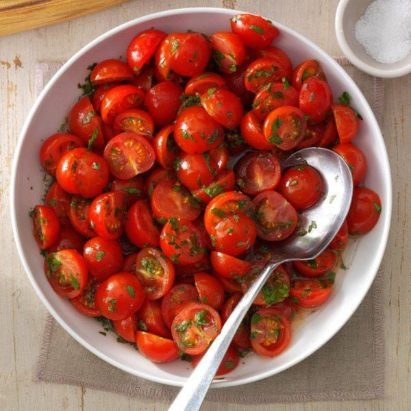 Japanese Tomatoes Salad with Olive Oil, Sherry Vinegar & Fresh Herbs