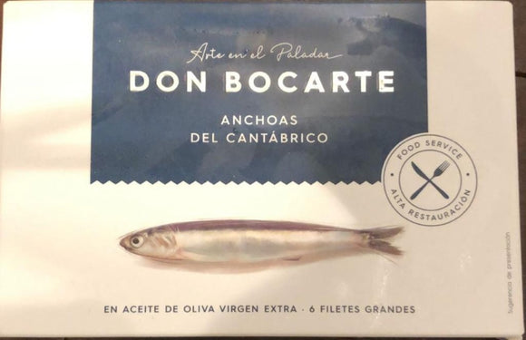 Don Boncarte Cantabrian Anchovies in Extra Virgin Olive Oil 100g 6 Fillets
